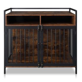 41 "Furniture Dog Cage, Metal Heavy Duty Super Sturdy Dog Cage, Dog Crate for Small/Medium Dogs, Double Door and Double Lock
