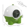 PawHut Hooded Litter Box with Lid, Scoop, Cat Box with Leaking Sand Pedal, Top Handle, 20.9" L x 20.1" W x 18.9" H, Dark Green